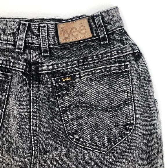 90s Lee black stone washed denim jean skirt 1990s vintage - Picture 3 of 4